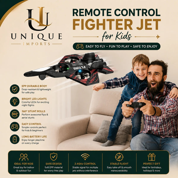 RC Fighter Jet Toy for Kids – Rechargeable Remote Control Plane!
