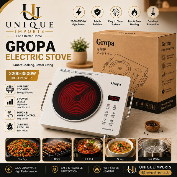 Gropa Electric Hot Plate | Portable Cooker for Home & Office!