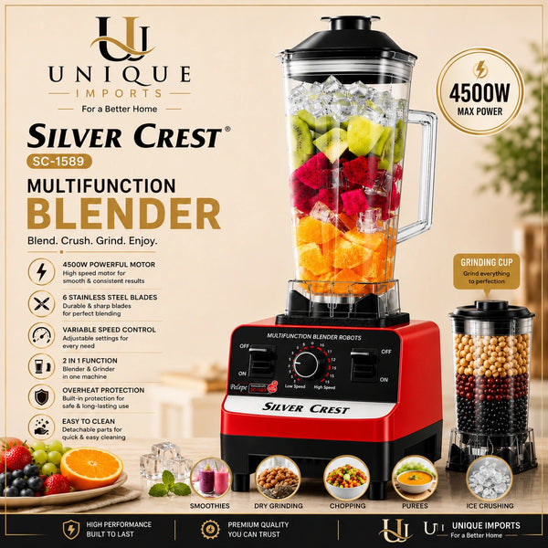 Silver Crest 2-in-1 Blender | Blend, Grind & Prepare with Ease!